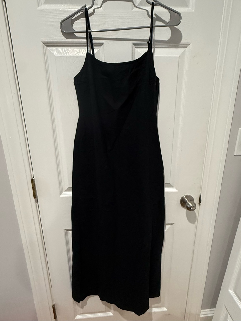 Abercrombie & Fitch Black Maxi Slip Dress with Spaghetti Straps
